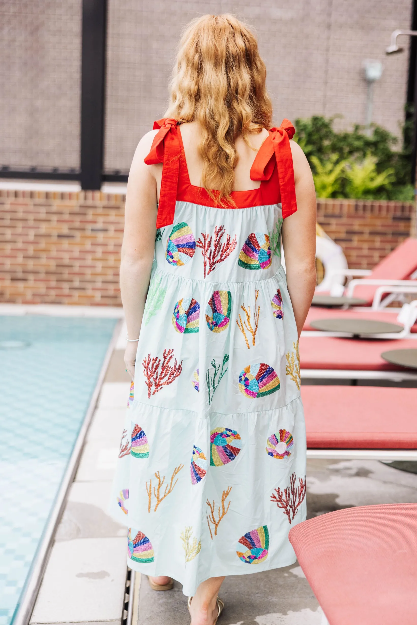 Aqua & Coral Tie Maxi