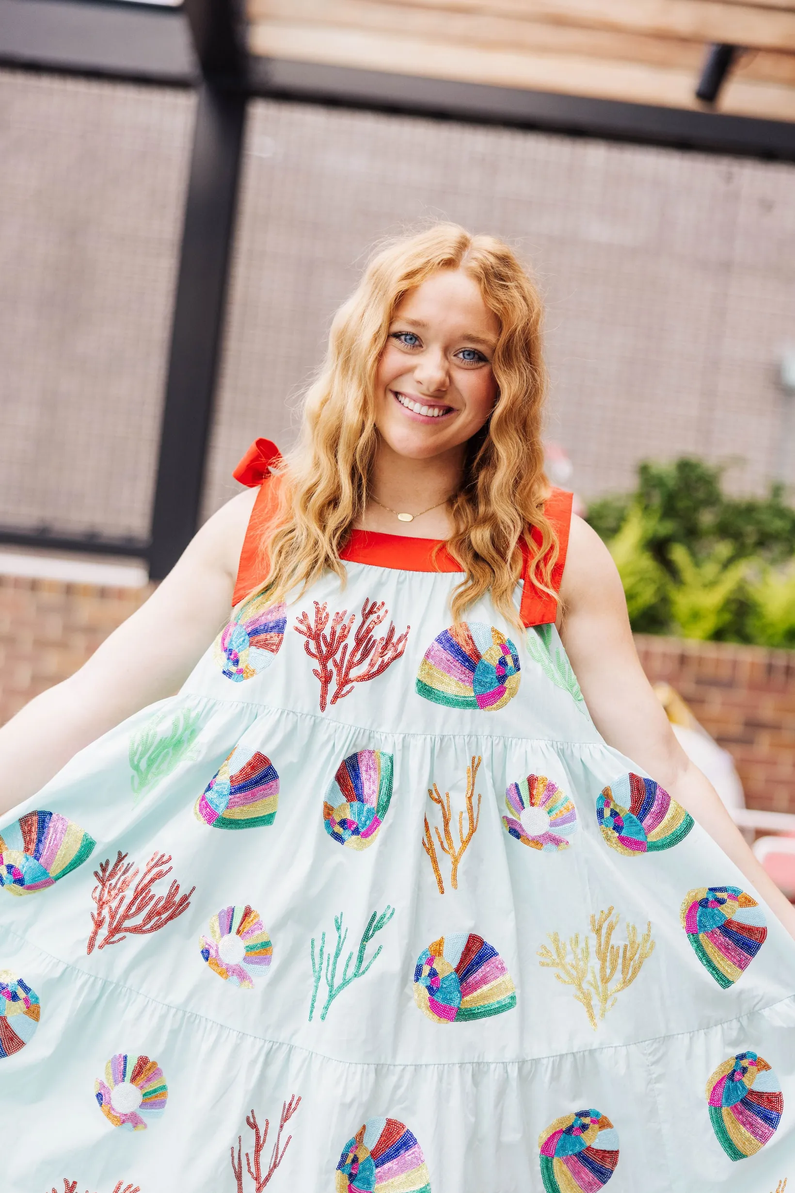 Aqua & Coral Tie Maxi