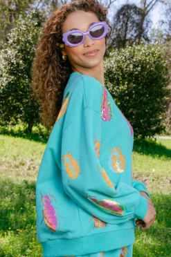 Aqua & Neon Beetle All Over Shorts