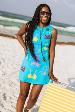 Aqua Hanging Swimsuits Tank Dress