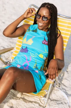 Aqua Hanging Swimsuits Tank Dress