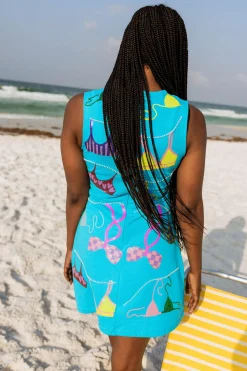 Aqua Hanging Swimsuits Tank Dress