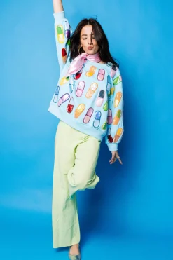 Aqua Multi 'Chill Pill' Sweatshirt