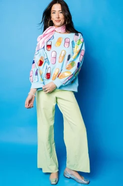 Aqua Multi 'Chill Pill' Sweatshirt