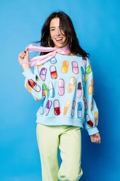 Aqua Multi 'Chill Pill' Sweatshirt