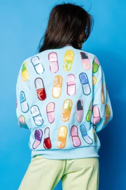 Aqua Multi 'Chill Pill' Sweatshirt