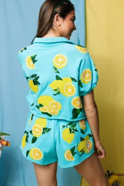 Aqua Scattered Lemon Short