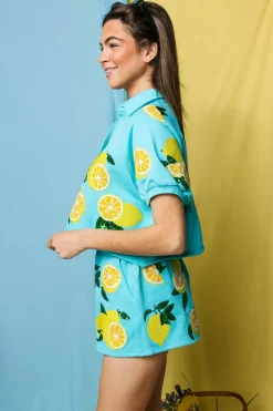 Aqua Scattered Lemon Short