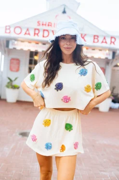 Beige Beaded Fish Top