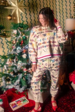 Beige Candy Garland Sweatshirt