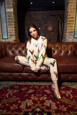 Beige Deer Head Jogger