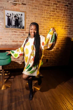 Beige Fall Leaves Dress