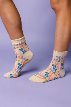 Beige 'Mama' Socks