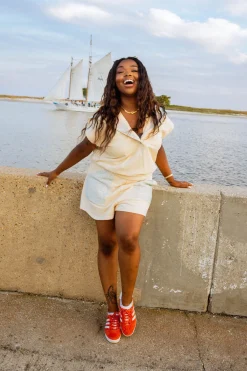 Beige Multi Rhinestone Pocket Short