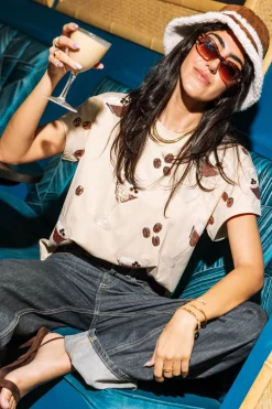 Beige Scattered Espresso Martini Tee