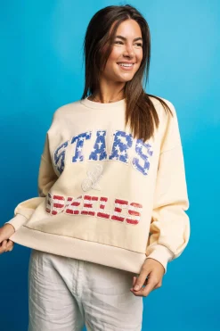 Beige 'Stars & Sparkles' Sweatshirt