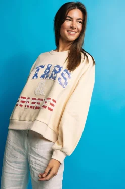 Beige 'Stars & Sparkles' Sweatshirt