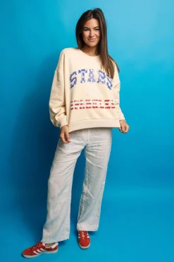 Beige 'Stars & Sparkles' Sweatshirt