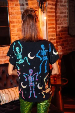 Black & Multi Dancing Skeleton Tee