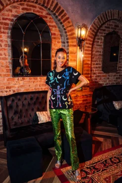 Black & Multi Dancing Skeleton Tee