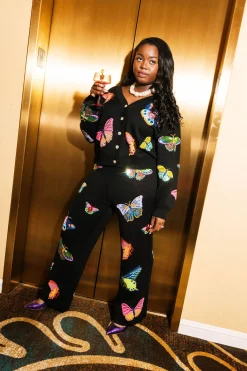 Black Big Butterfly Cardigan