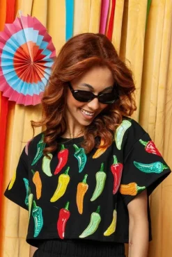 Black Chili Pepper Top