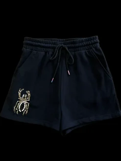 Black Embellished Spider Short