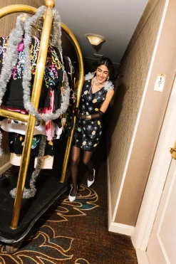 Black Full Sequin Wine Glass Tank Dress