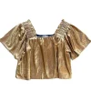 Black Gold Flutter Top