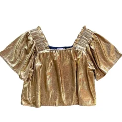 Black Gold Flutter Top