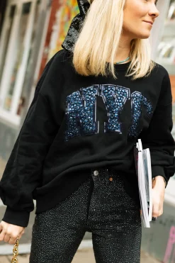 Black Jeweled 'NYC' Sweatshirt