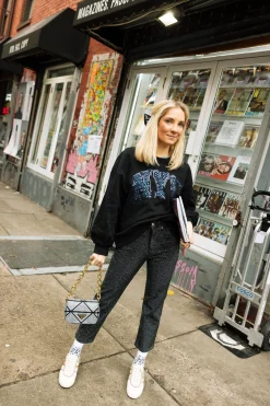 Black Jeweled 'NYC' Sweatshirt