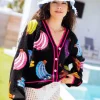 Black Multi Banana Cardigan