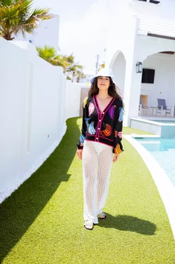 Black Multi Banana Cardigan