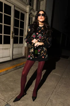 Black Multi Champagne Bottle And Coupe Skort