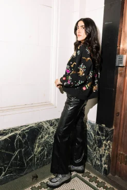 Black Multi Champagne Bottle And Coupe Regular Fit Sweatshirt