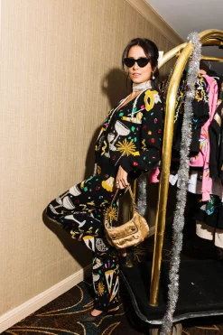 Black NYE Things Knit Pants