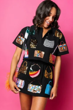 Black Queen of Purses Top