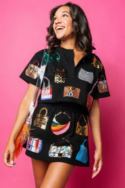 Black Queen of Purses Top