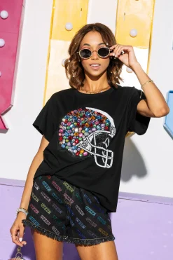 Black Rainbow Jewel Helmet Tee