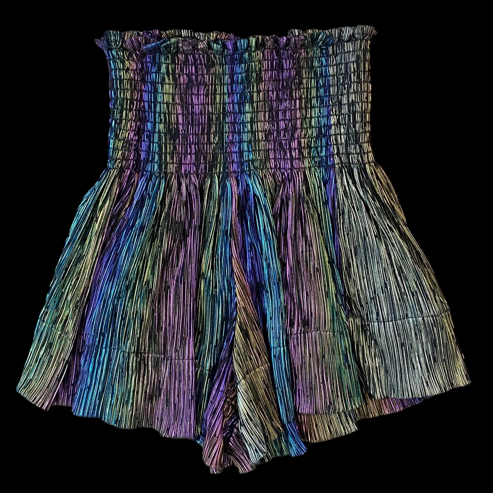 Black Rainbow Pleat Swing Short