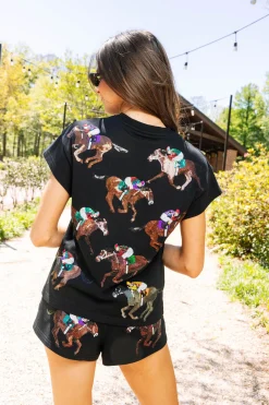 Black Scattered Horse & Jockey Short