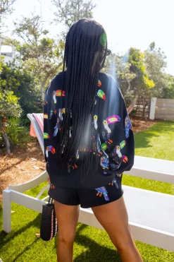 Black Scattered Toucan Shorts