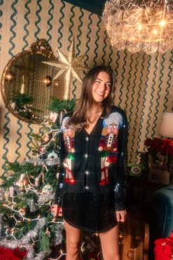 Black Shard Sequin Skirt