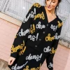 Black, Silver & Gold Cheers All Over Glitter Script Cardigan