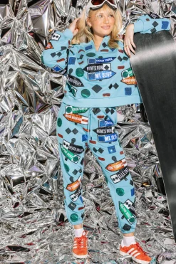 Blue Ski Signs Joggers