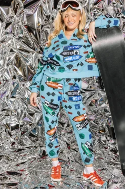 Blue Ski Signs Sweatshirt