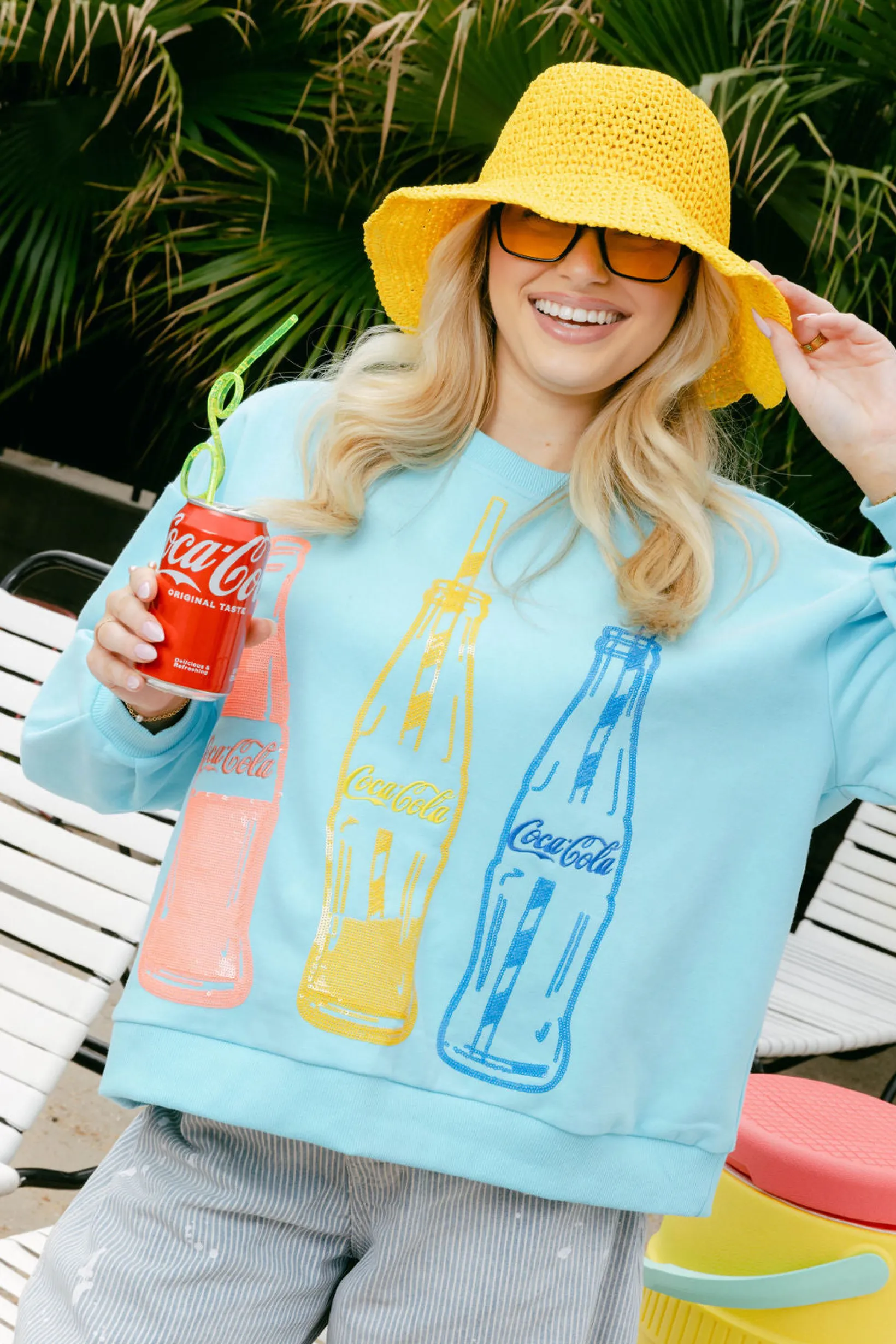 Bright Blue Multi Coca-Cola® Bottle Sweatshirt