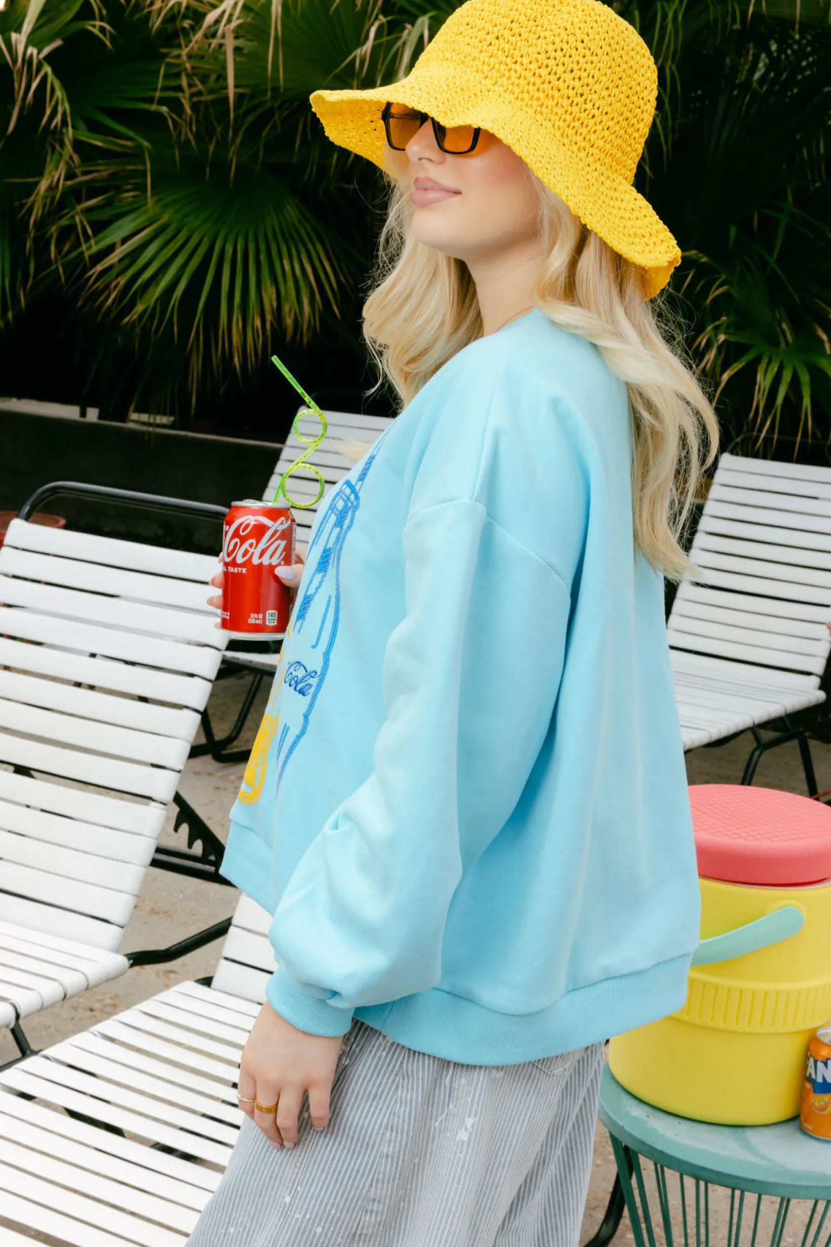 Bright Blue Multi Coca-Cola® Bottle Sweatshirt