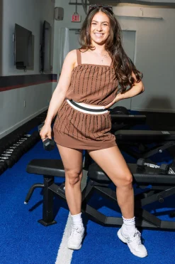 Brown & Black Burst Active Skort